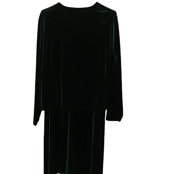 #3716 Bechamel Womens 90's green velour skirt set size L - Picture 2 of 6